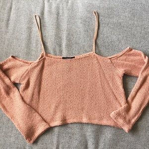 Knit long sleeve crop